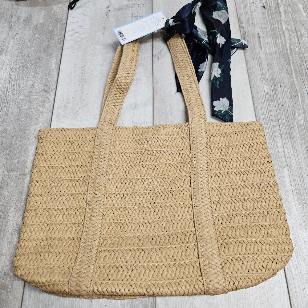Draper James Everyday Straw Bag Tote Beach Boho - Picture 2 of 7